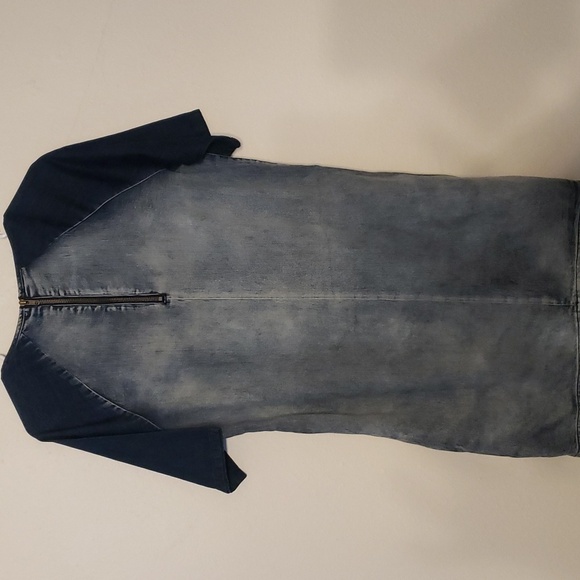 Harlowe & Graham Denim Color-blocked Summer Dress with Pockets - Picture 7 of 11